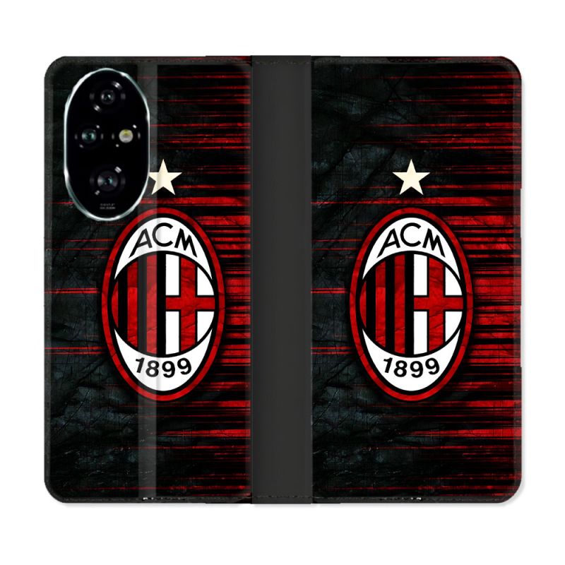 Housse cuir portefeuille Pour Honor 200 Pro 5G Foot Milan AC