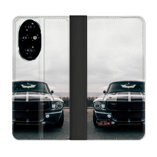 Housse cuir portefeuille Pour Honor 200 Pro 5G Ford Mustang GT500 Vintage