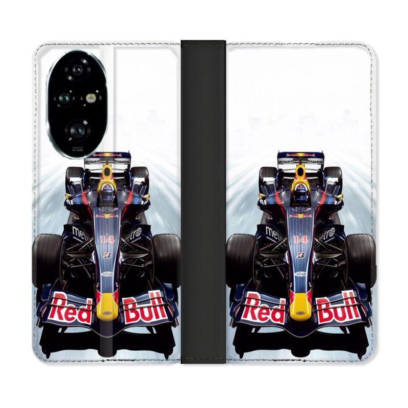 Housse cuir portefeuille Pour Honor 200 Pro 5G Formule 1 F1 Red Bull