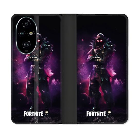 Housse cuir portefeuille Pour Honor 200 Pro 5G Fortnite Raven