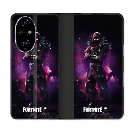 Housse cuir portefeuille Pour Honor 200 Pro 5G Fortnite Raven