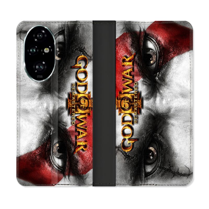 Housse cuir portefeuille Pour Honor 200 Pro 5G God Of War GOW