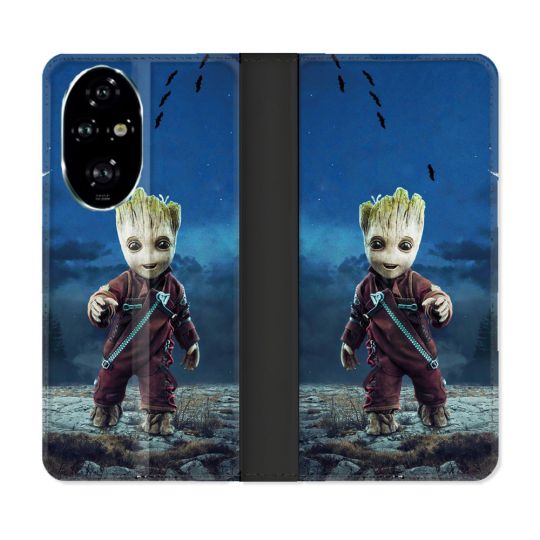 Housse cuir portefeuille Pour Honor 200 Pro 5G Groot Bleu