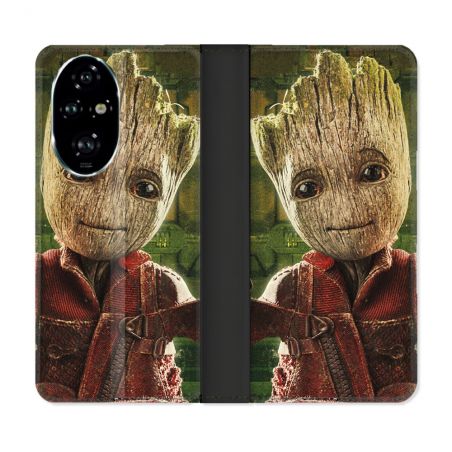 Housse cuir portefeuille Pour Honor 200 Pro 5G Groot Vert