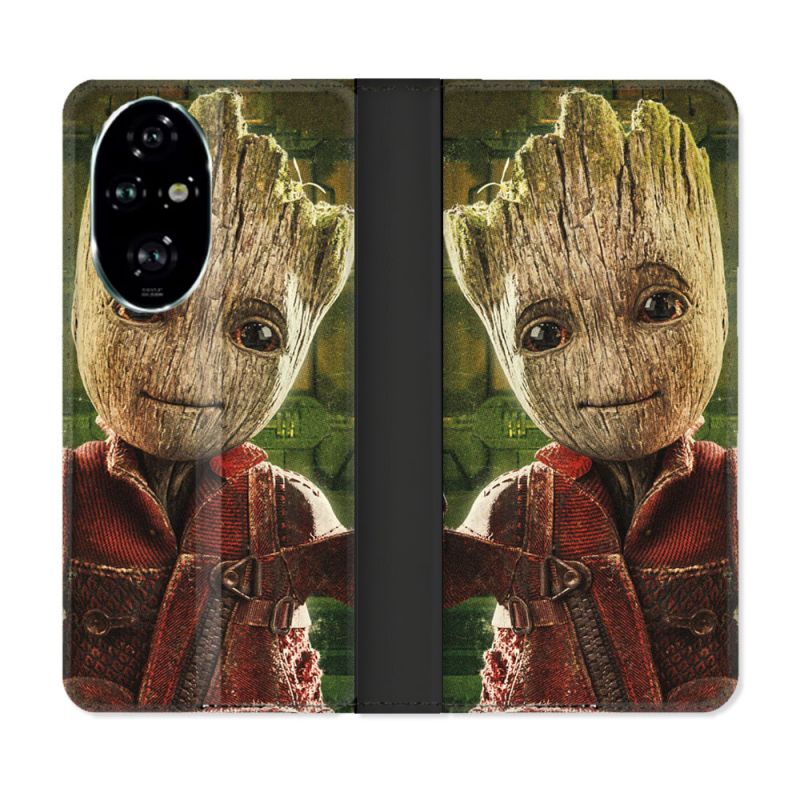 Housse cuir portefeuille Pour Honor 200 Pro 5G Groot Vert