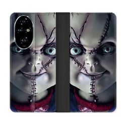 Housse cuir portefeuille Pour Honor 200 Pro 5G Horreur Chucky Cicatrice