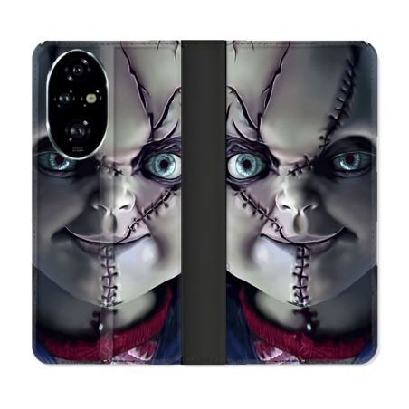 Housse cuir portefeuille Pour Honor 200 Pro 5G Horreur Chucky Cicatrice