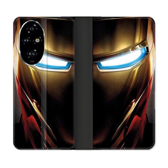 Housse cuir portefeuille Pour Honor 200 Pro 5G Iron Man Casque