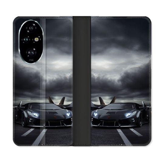 Housse cuir portefeuille Pour Honor 200 Pro 5G Lamborghini Avion