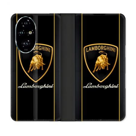 Housse cuir portefeuille Pour Honor 200 Pro 5G Lamborghini Carbone