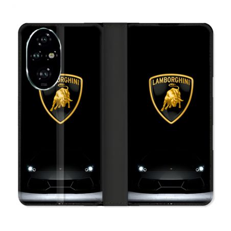 Housse cuir portefeuille Pour Honor 200 Pro 5G Lamborghini Noir