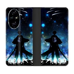 Housse cuir portefeuille Pour Honor 200 Pro 5G Manga Attaque Titans Levi