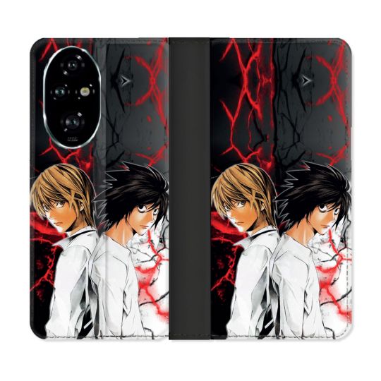 Housse cuir portefeuille Pour Honor 200 Pro 5G Manga Death Note Duo