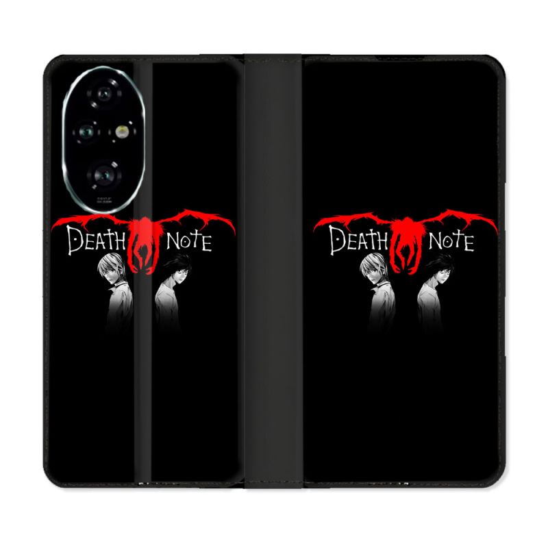 Housse cuir portefeuille Pour Honor 200 Pro 5G Manga Death Note Noir