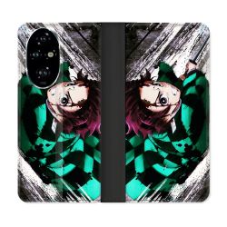 Housse cuir portefeuille Pour Honor 200 Pro 5G Manga Demon Slayer Tanjiro