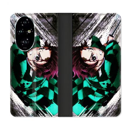 Housse cuir portefeuille Pour Honor 200 Pro 5G Manga Demon Slayer Tanjiro