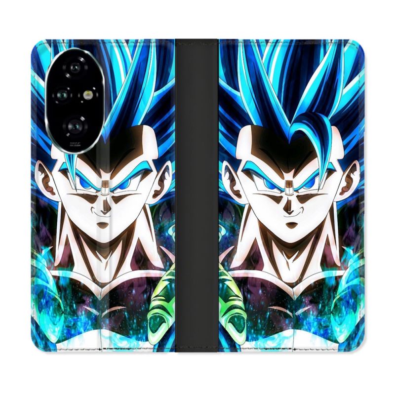 Housse cuir portefeuille Pour Honor 200 Pro 5G Manga Dragon Ball Gogeta Visage