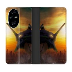 Housse cuir portefeuille Pour Honor 200 Pro 5G Manga Evangelion