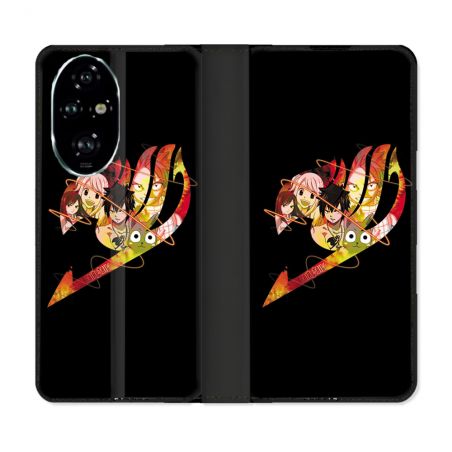 Housse cuir portefeuille Pour Honor 200 Pro 5G Manga Fairy Tail Logo Noir