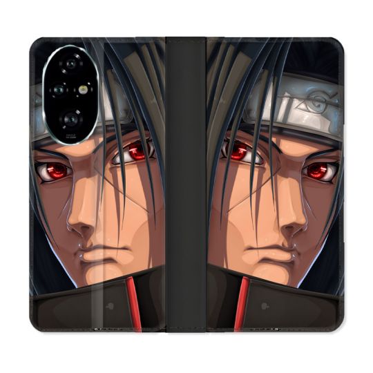 Housse cuir portefeuille Pour Honor 200 Pro 5G Manga Naruto Itachi Visage