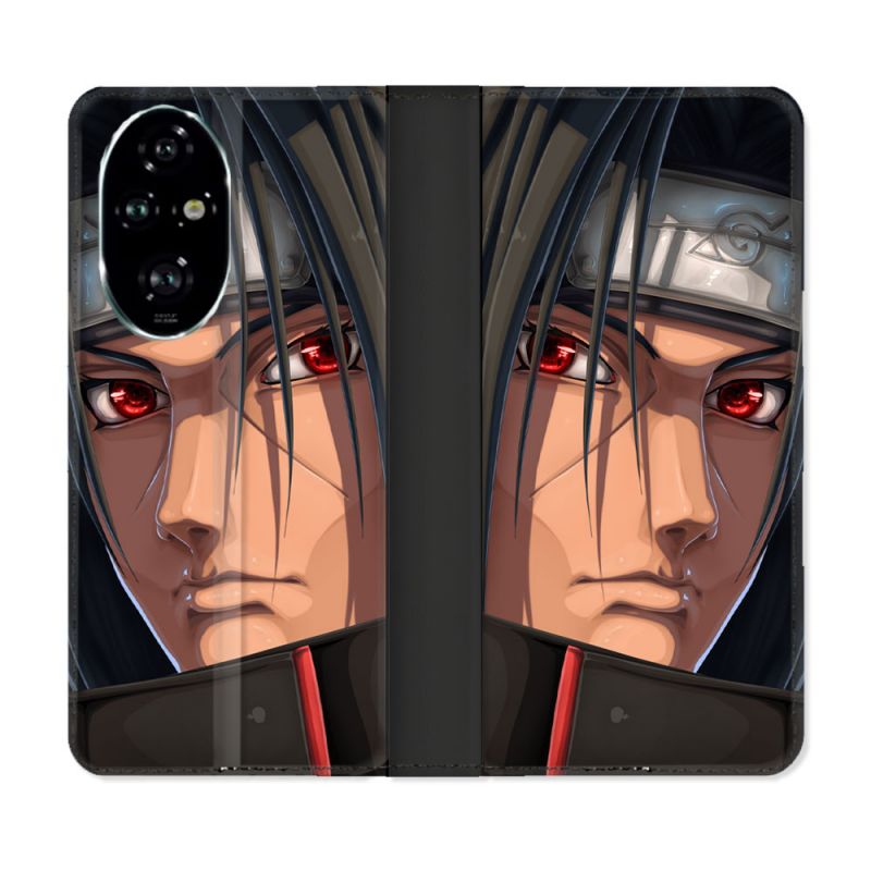 Housse cuir portefeuille Pour Honor 200 Pro 5G Manga Naruto Itachi Visage