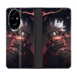 Housse cuir portefeuille Pour Honor 200 Pro 5G Manga Naruto Kakashi Dark