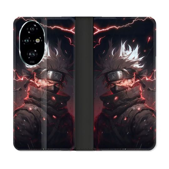 Housse cuir portefeuille Pour Honor 200 Pro 5G Manga Naruto Kakashi Dark