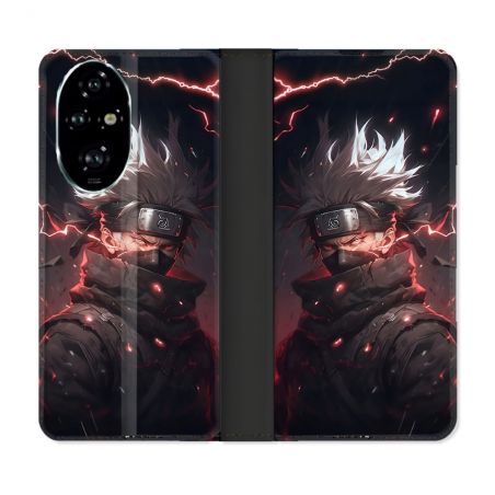 Housse cuir portefeuille Pour Honor 200 Pro 5G Manga Naruto Kakashi Dark