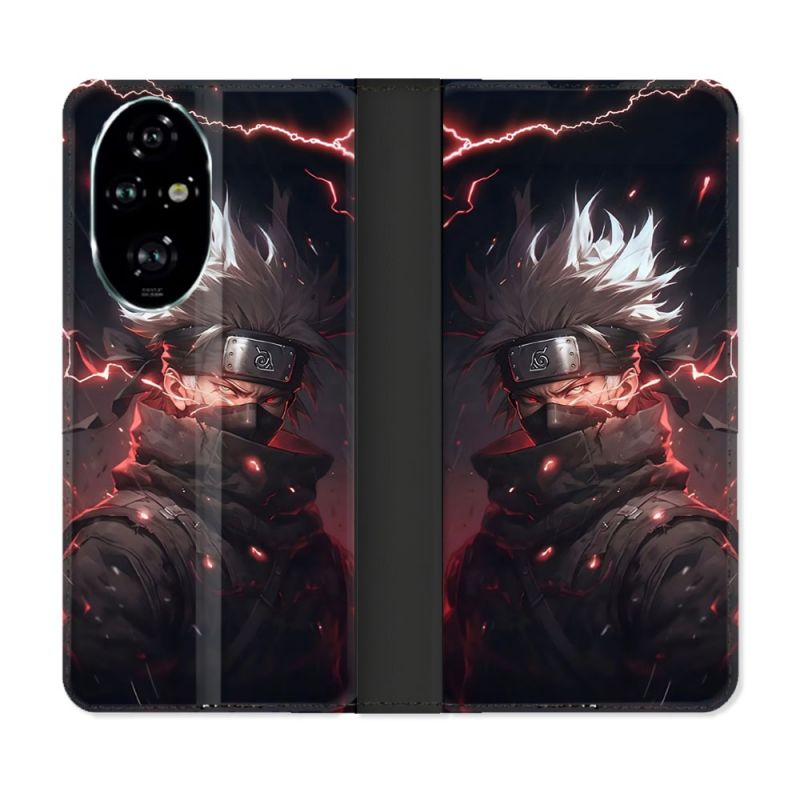 Housse cuir portefeuille Pour Honor 200 Pro 5G Manga Naruto Kakashi Dark