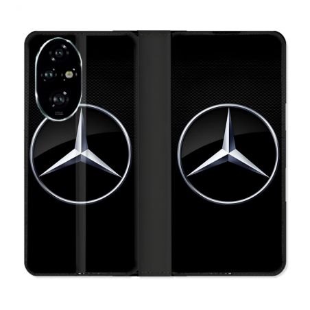 Housse cuir portefeuille Pour Honor 200 Pro 5G Mercedes Carbone