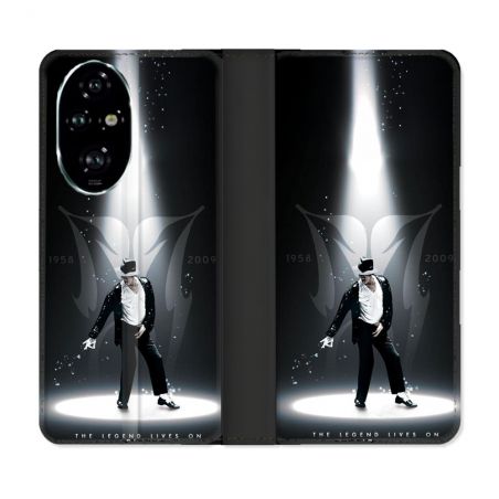 Housse cuir portefeuille Pour Honor 200 Pro 5G Michael Jackson Noir