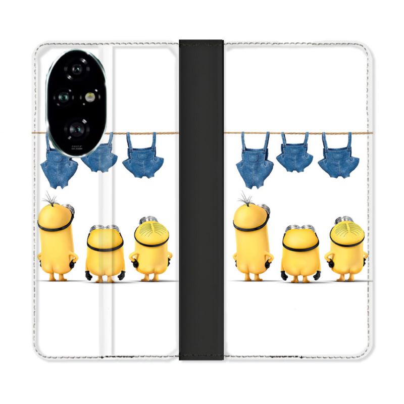 Housse cuir portefeuille Pour Honor 200 Pro 5G Minions Nus