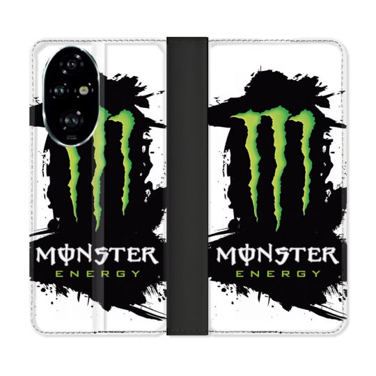 Housse cuir portefeuille Pour Honor 200 Pro 5G Monster Energy Tache