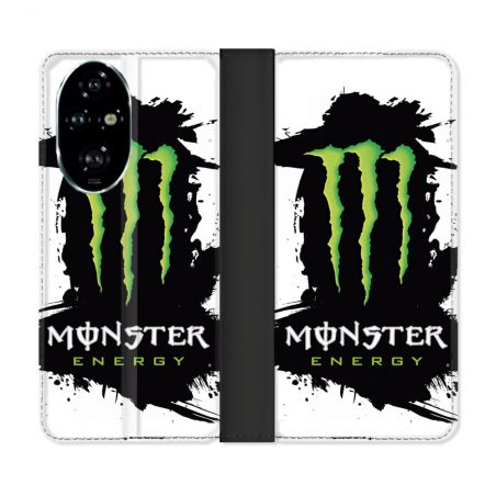 Housse cuir portefeuille Pour Honor 200 Pro 5G Monster Energy Tache