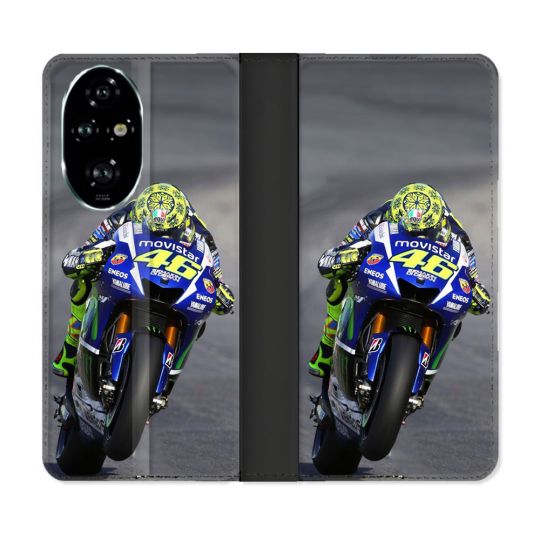 Housse cuir portefeuille Pour Honor 200 Pro 5G Moto Course GP Wheeling 46