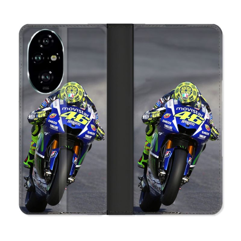 Housse cuir portefeuille Pour Honor 200 Pro 5G Moto Course GP Wheeling 46