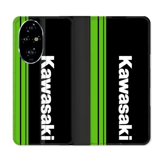Housse cuir portefeuille Pour Honor 200 Pro 5G Moto Kawasaki