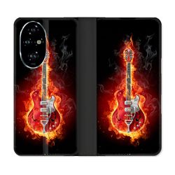 Housse cuir portefeuille Pour Honor 200 Pro 5G Musique Guitare Electrique