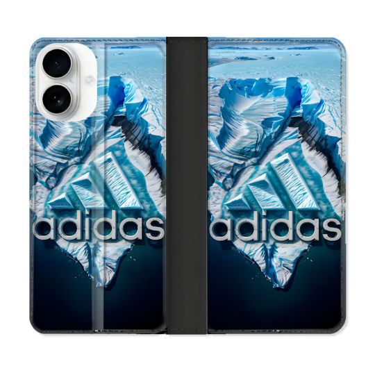 Housse cuir portefeuille Pour Iphone 17 Adidas Iceberg