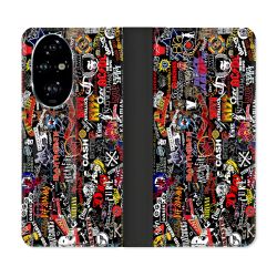 Housse cuir portefeuille Pour Honor 200 Pro 5G Musique Rock Groupe