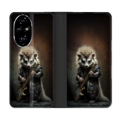 Housse cuir portefeuille Pour Honor 200 Pro 5G Musique Rock Herisson
