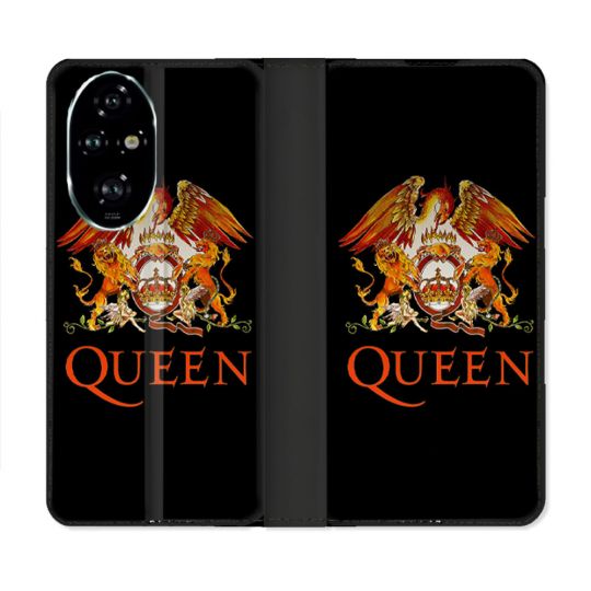 Housse cuir portefeuille Pour Honor 200 Pro 5G Musique Rock Queen