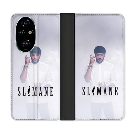 Housse cuir portefeuille Pour Honor 200 Pro 5G Musique Slimane Blanc