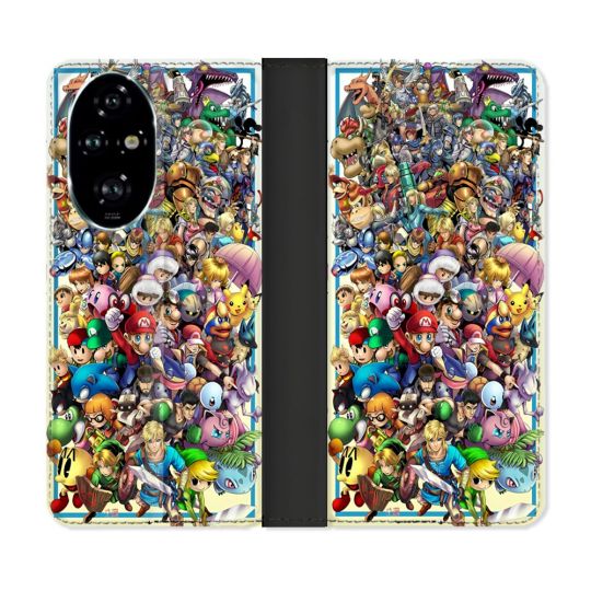 Housse cuir portefeuille Pour Honor 200 Pro 5G Nintendo