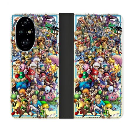 Housse cuir portefeuille Pour Honor 200 Pro 5G Nintendo