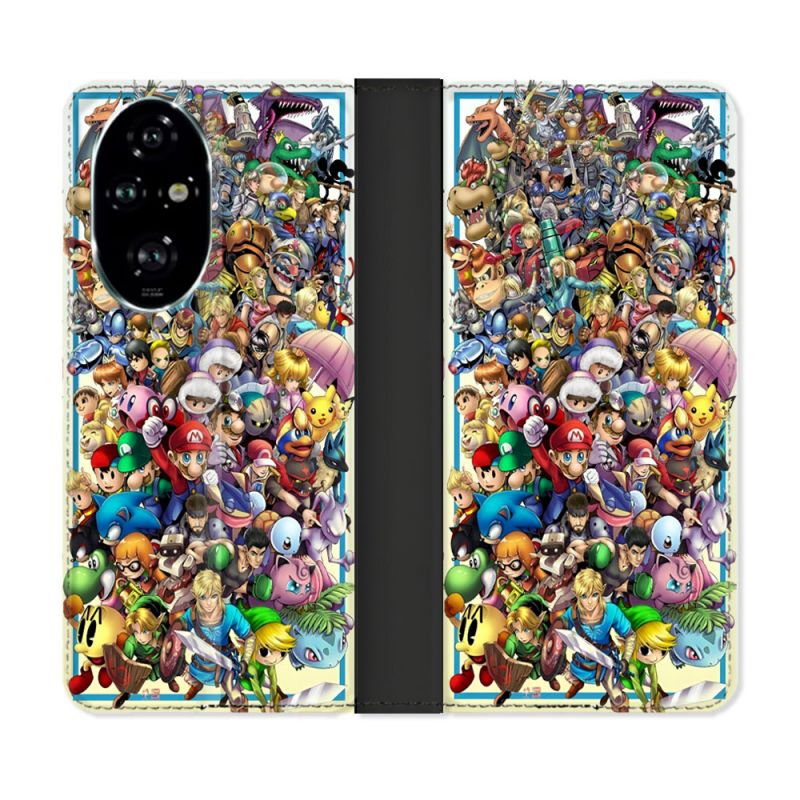 Housse cuir portefeuille Pour Honor 200 Pro 5G Nintendo