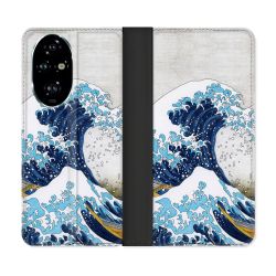 Housse cuir portefeuille Pour Honor 200 Pro 5G Peinture La Grande Vague