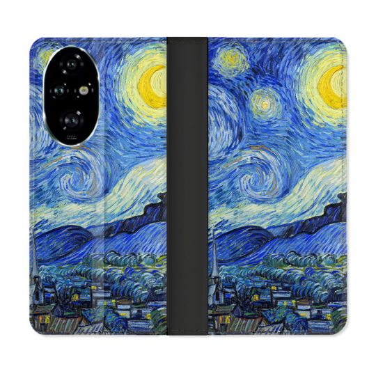 Housse cuir portefeuille Pour Honor 200 Pro 5G Peinture La nuit étoilée