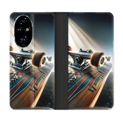 Housse cuir portefeuille Pour Honor 200 Pro 5G Planche Skate
