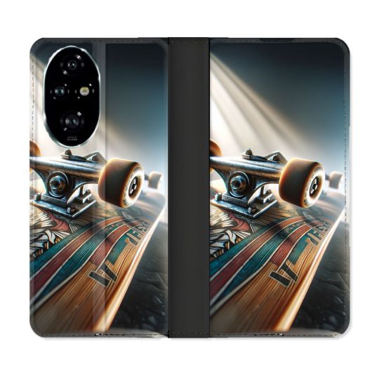 Housse cuir portefeuille Pour Honor 200 Pro 5G Planche Skate